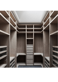 П-образная гардеробная комната в классическом стиле Геленджик