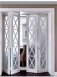 Белые складные двери гармошка Геленджик